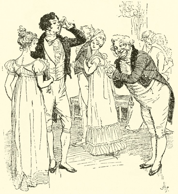 No salão de festas em Netherfield de Hugh Thomson