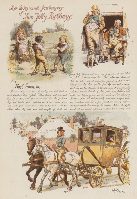 Os amores e invejas de dois alegres postboys (cromolitho) de Hugh Thomson