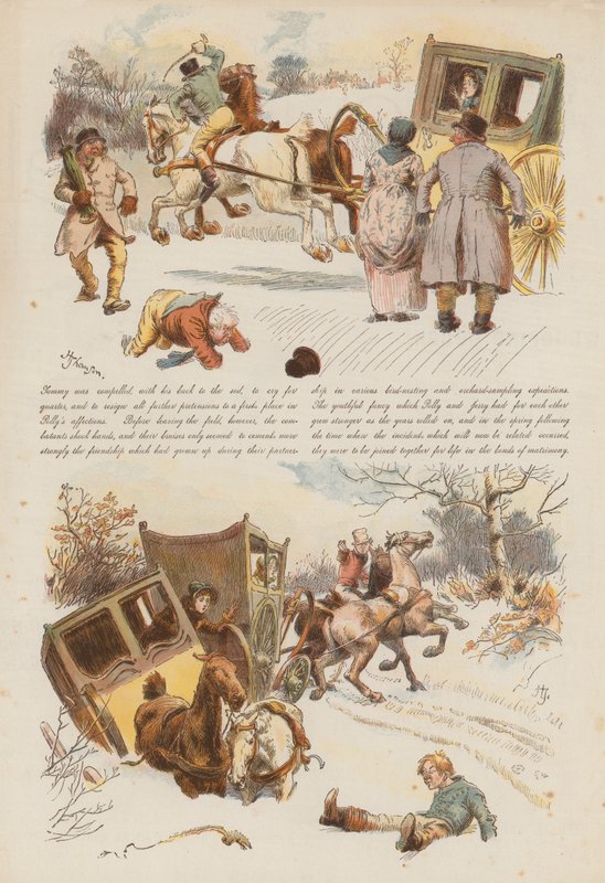 Os amores e invejas de dois alegres postboys (cromolitho) de Hugh Thomson