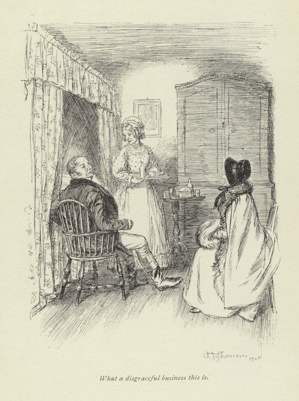 Ilustração para Amos Barton de George Eliot de Hugh Thomson