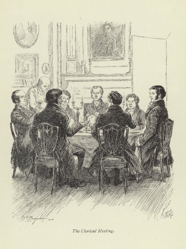 Ilustração para Amos Barton de George Eliot de Hugh Thomson