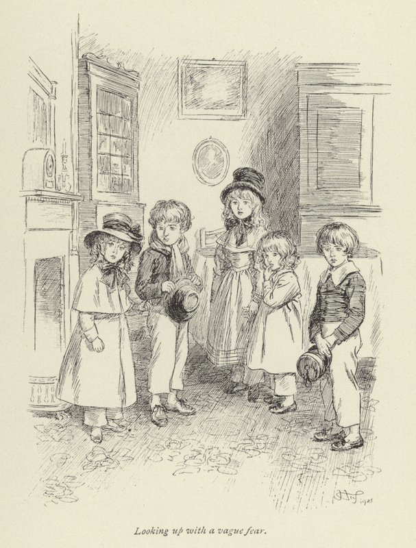 Ilustração para Amos Barton de George Eliot de Hugh Thomson