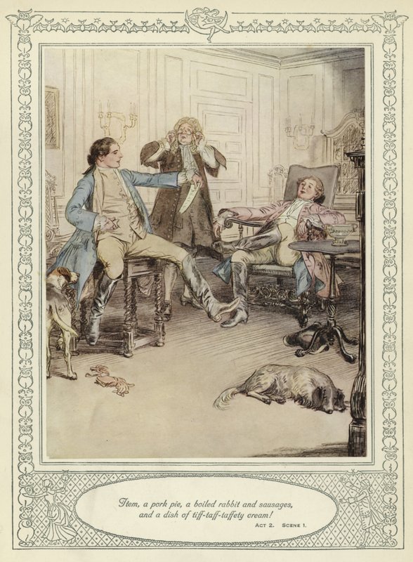 Ilustração para Goldsmith&39;s Stoops to Conquer de Hugh Thomson