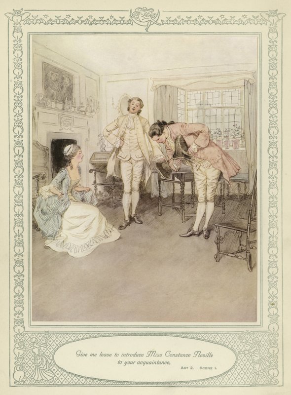 Ilustração para Goldsmith&39;s Stoops to Conquer de Hugh Thomson
