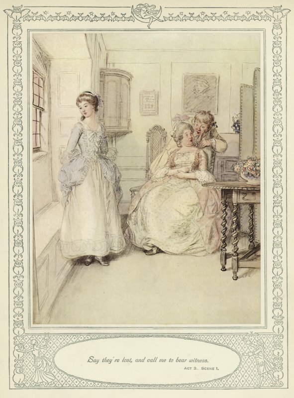 Ilustração para Goldsmith&39;s Stoops to Conquer de Hugh Thomson