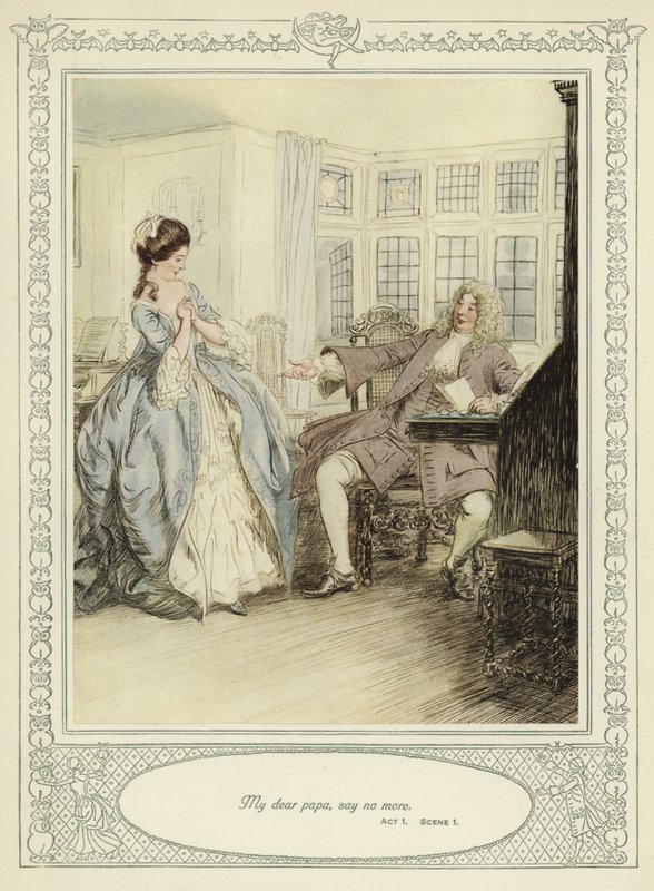 Ilustração para Goldsmith&39;s Stoops to Conquer de Hugh Thomson