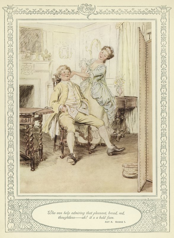 Ilustração para Goldsmith&39;s Stoops to Conquer de Hugh Thomson