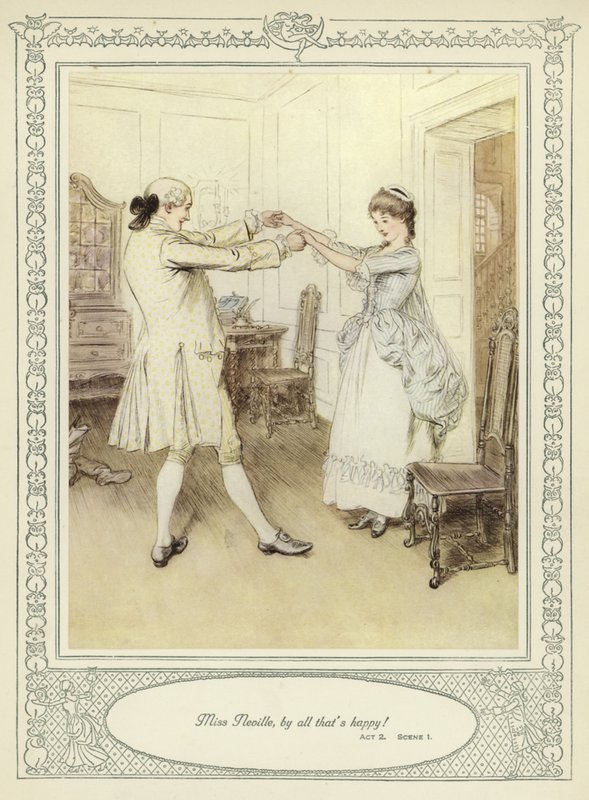 Ilustração para Goldsmith&39;s Stoops to Conquer de Hugh Thomson