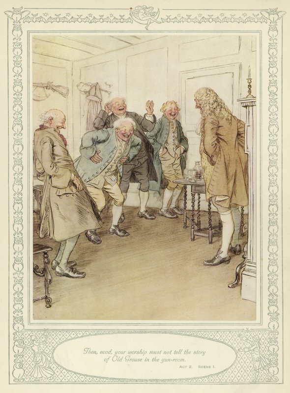 Ilustração para Goldsmith&39;s Stoops to Conquer de Hugh Thomson