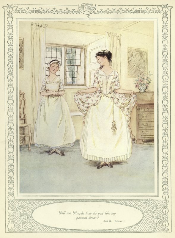 Ilustração para Goldsmith&39;s Stoops to Conquer de Hugh Thomson