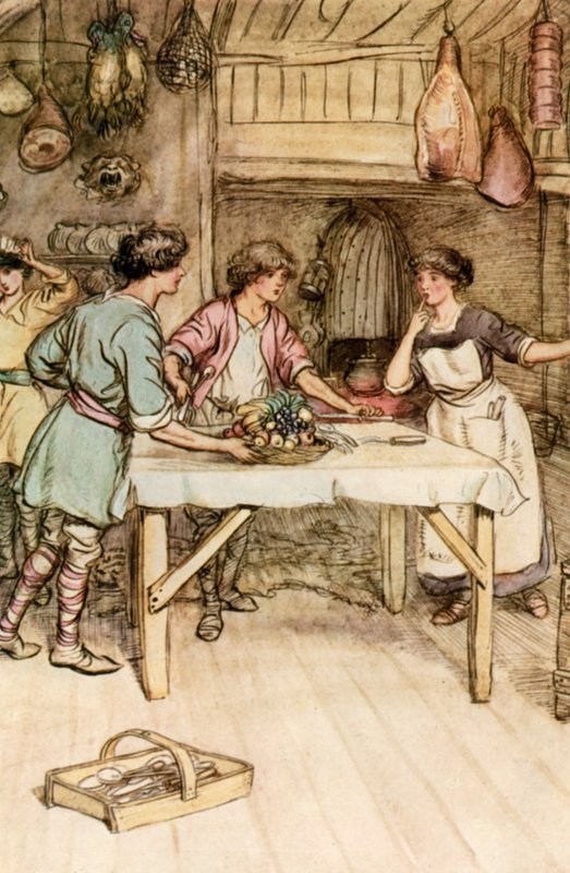 Ilustração para JM Barries O Crichton Admirável de Hugh Thomson