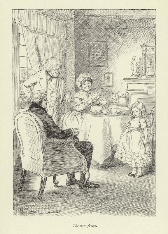 Ilustração para Janets Arrependimento por George Eliot de Hugh Thomson