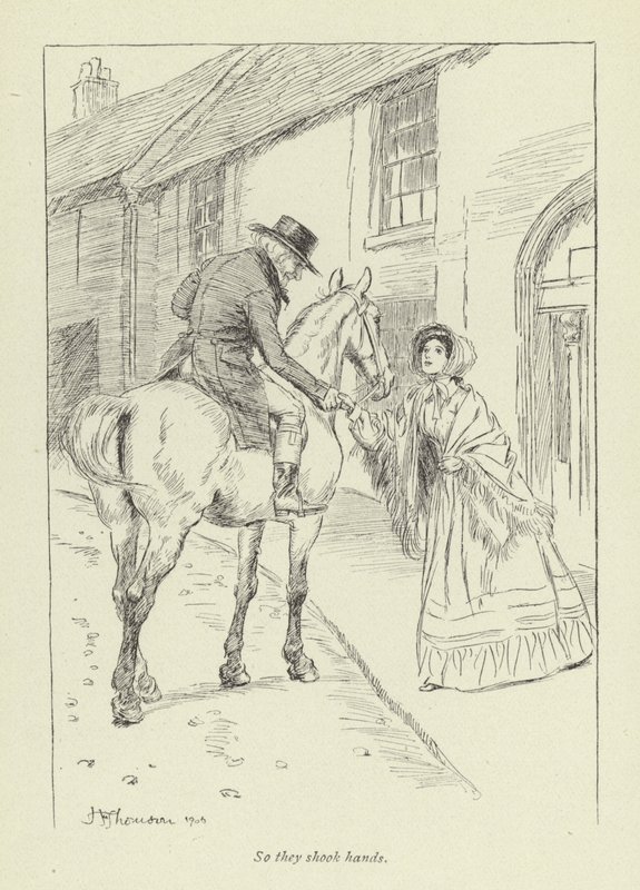 Ilustração para Janets Arrependimento por George Eliot de Hugh Thomson