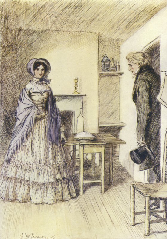 Ilustração para Janets Arrependimento por George Eliot de Hugh Thomson
