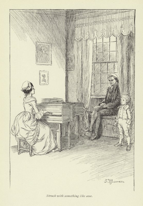 Ilustração para o Sr. Gilfils Love Story por George Eliot de Hugh Thomson