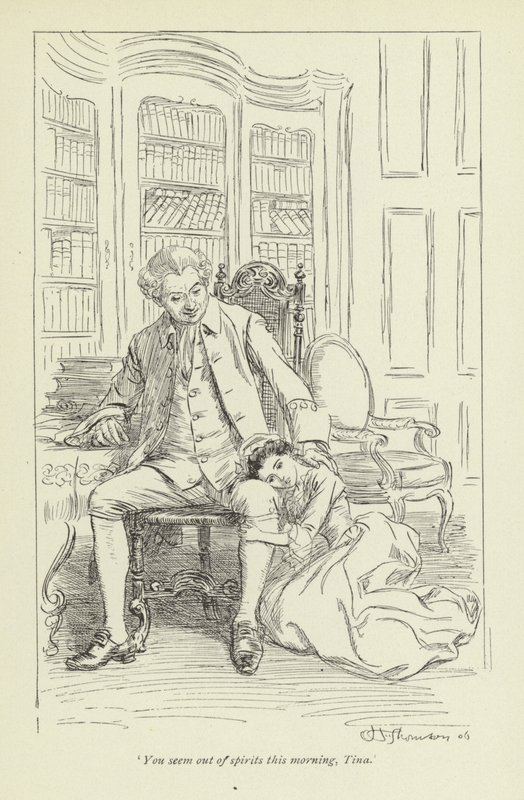 Ilustração para o Sr. Gilfils Love Story por George Eliot de Hugh Thomson