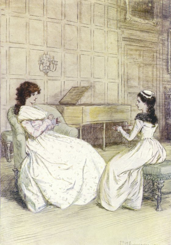 Ilustração para o Sr. Gilfils Love Story por George Eliot de Hugh Thomson