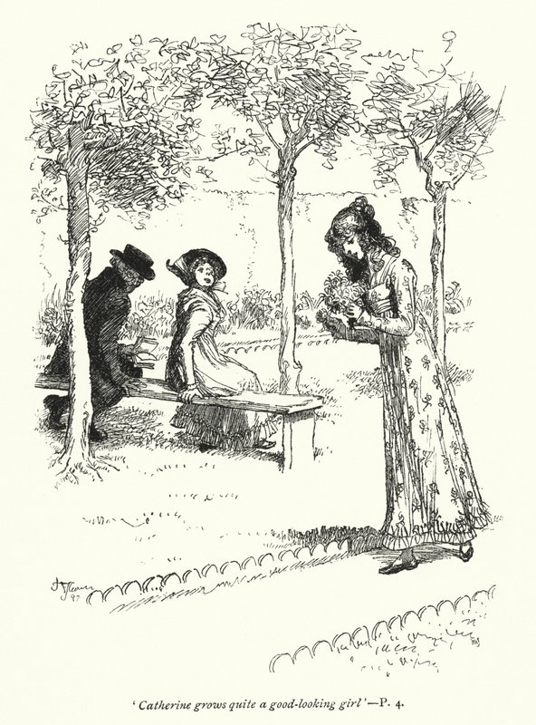 Ilustração para Northanger Abbey de Jane Austen (litho) de Hugh Thomson
