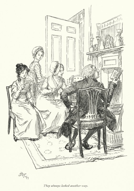 Ilustração para Northanger Abbey de Jane Austen (litho) de Hugh Thomson