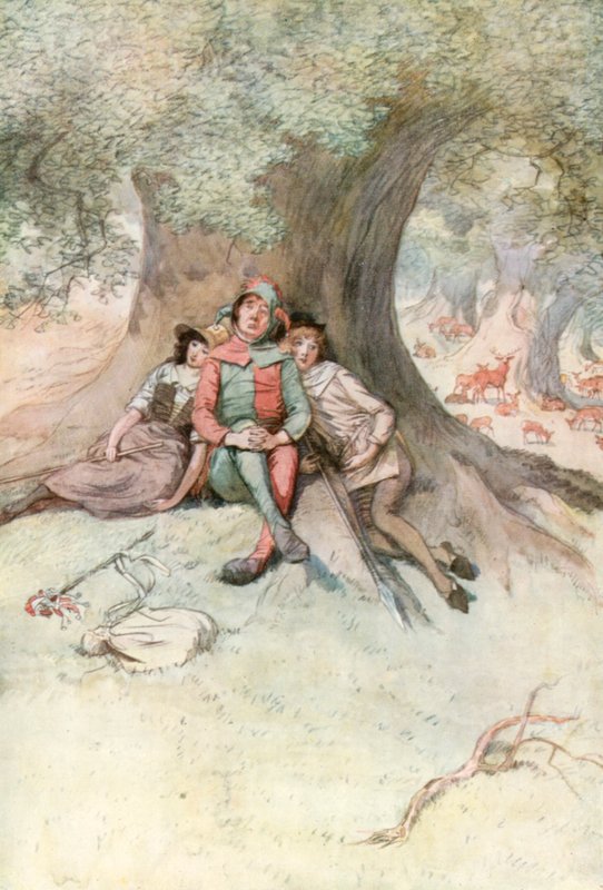 Ilustração para Shakespeares como você gosta de Hugh Thomson