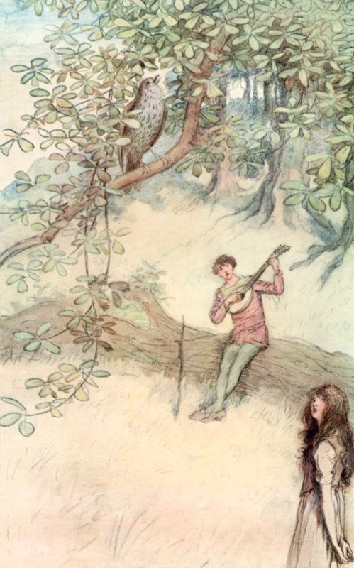 Ilustração para Shakespeares como você gosta de Hugh Thomson