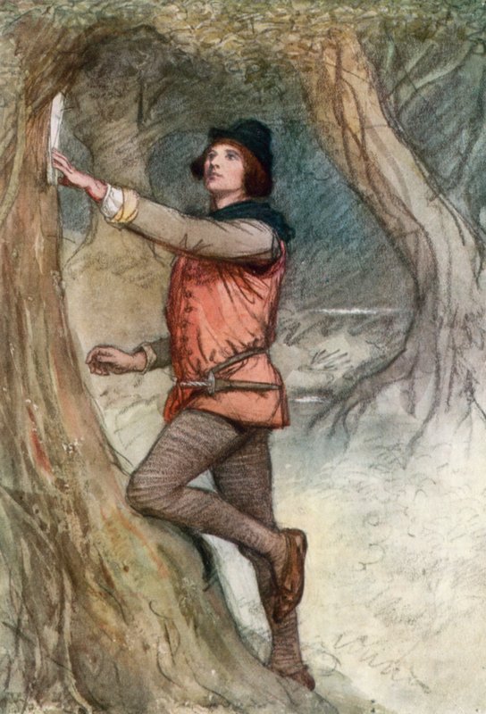 Ilustração para Shakespeares como você gosta de Hugh Thomson