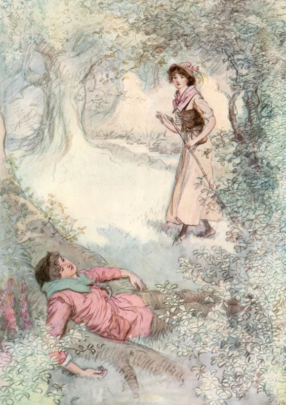 Ilustração para Shakespeares como você gosta de Hugh Thomson