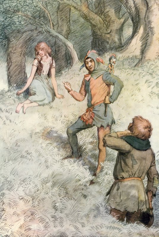 Ilustração para Shakespeares como você gosta de Hugh Thomson