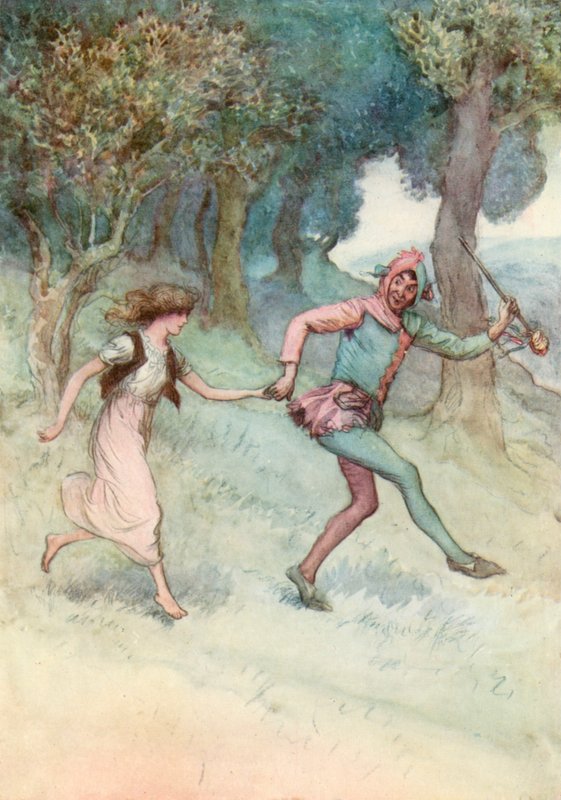 Ilustração para Shakespeares como você gosta de Hugh Thomson