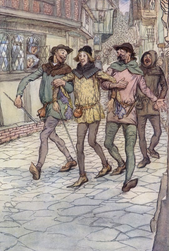 Ilustração para as alegres esposas de Windsor de Hugh Thomson
