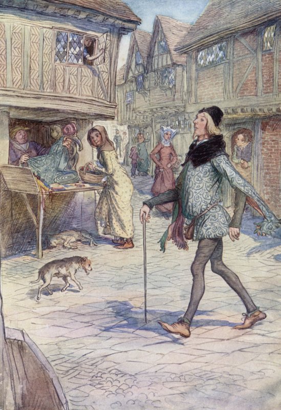 Ilustração para as alegres esposas de Windsor de Hugh Thomson