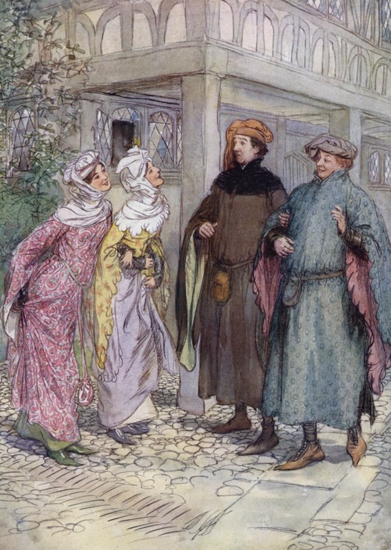 Ilustração para as alegres esposas de Windsor de Hugh Thomson