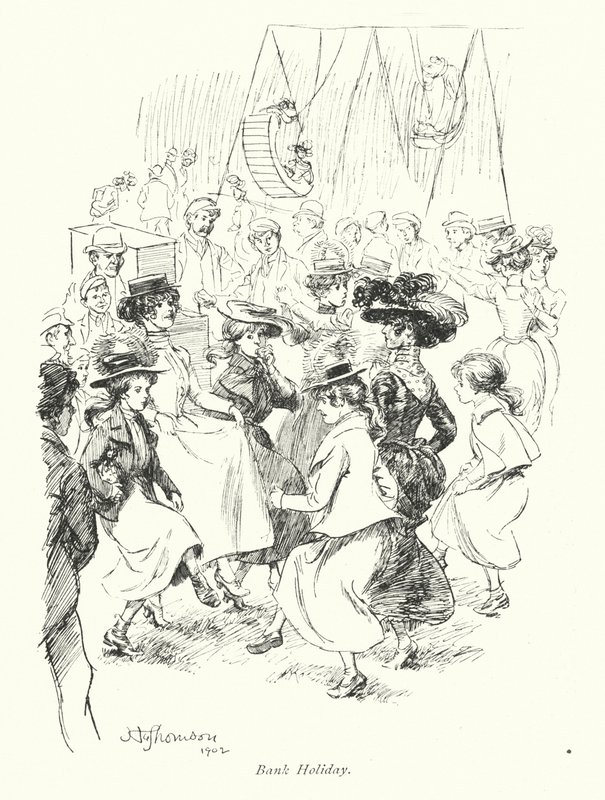 Londres: Feriado bancário (litografia a cores) de Hugh Thomson