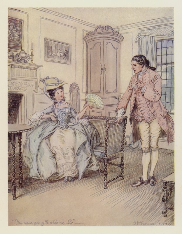 Miss Hardcastle e Charles Marlow de Hugh Thomson