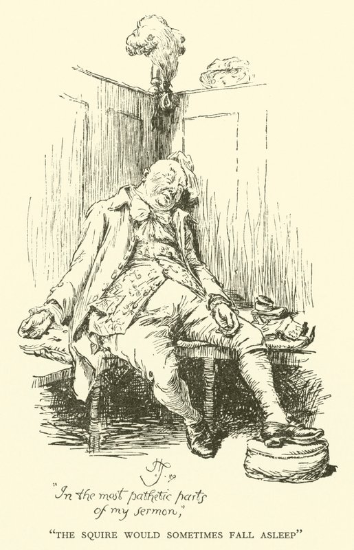 O escudeiro às vezes adormecia (gravura) de Hugh Thomson