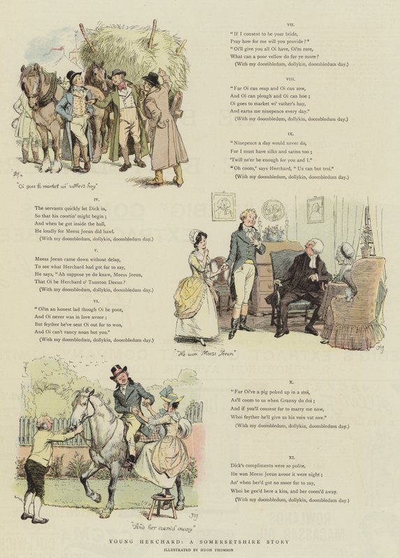 Herchard jovem, uma história de Somersetshire (chromolitho) de Hugh Thomson