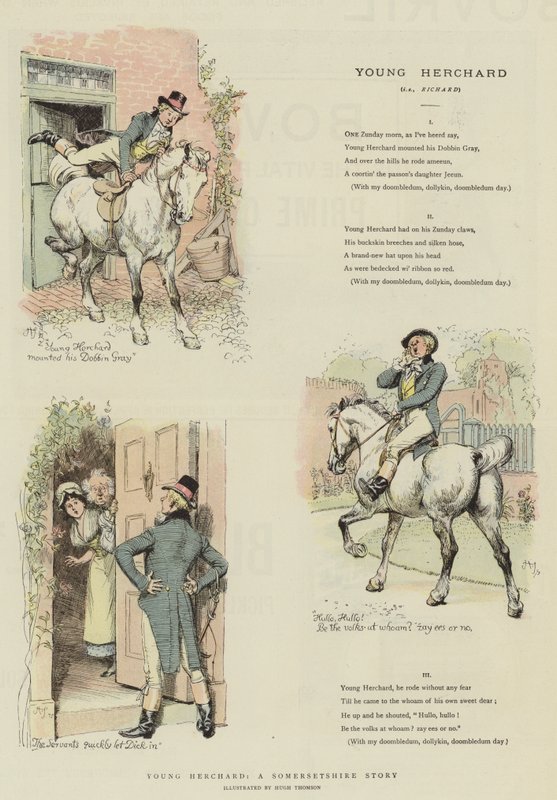 Herchard jovem, uma história de Somersetshire (chromolitho) de Hugh Thomson