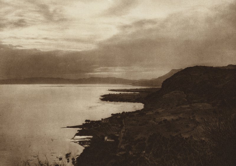 México: Lago Chapala (fotografia a preto e branco) de Hugo Brehme