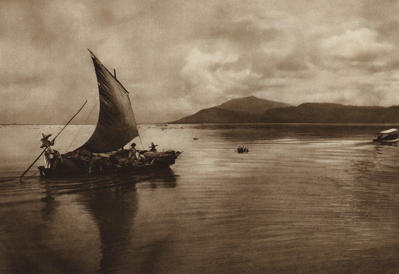 México: Lago Chapala (fotografia a preto e branco) de Hugo Brehme