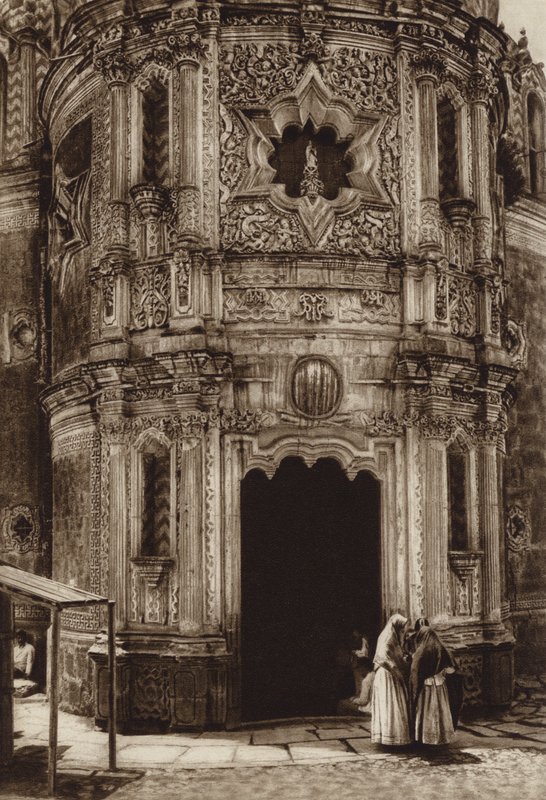 México: Guadalupe Hidalgo, Capilla del pozo (fotografia a preto e branco) de Hugo Brehme