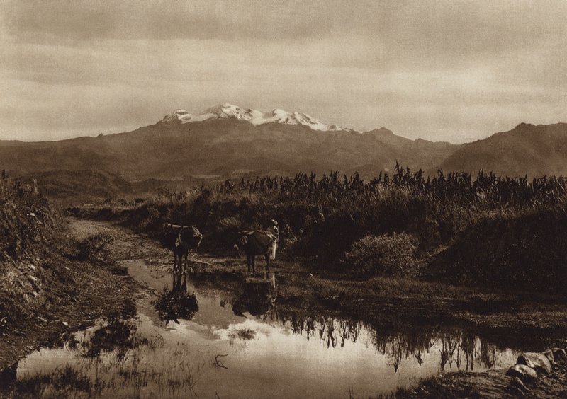 México: Iztaccihuatl (fotografia a preto e branco) de Hugo Brehme