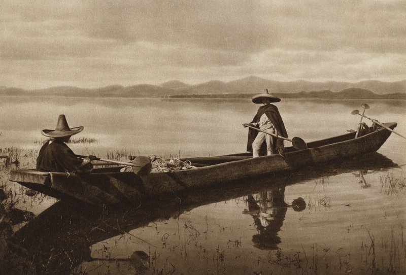 México: Laguna de Patzcuaro (fotografia a preto e branco) de Hugo Brehme