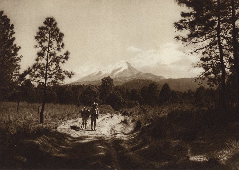 México: Trilho para o Pico de Orizaba (fotografia a preto e branco) de Hugo Brehme