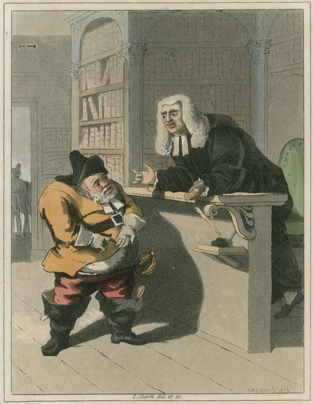 Ilustração de Hudibras por Samuel Butler de I Clark