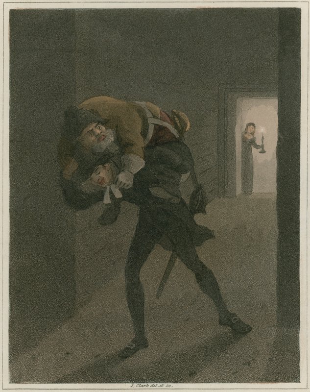 Ilustração de Hudibras por Samuel Butler de I Clark