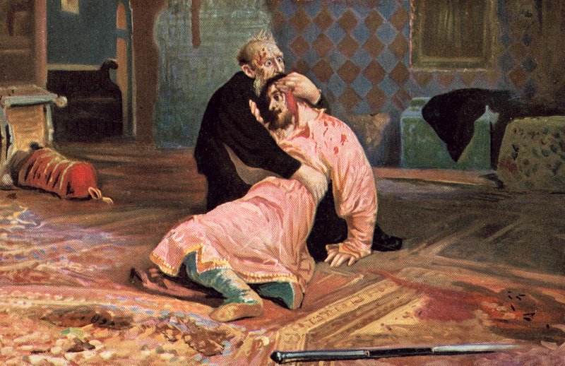 Ivan o Terrível e Seu Filho Ivan em 16 de novembro de 1581 de Ilya Efimovich after Repin