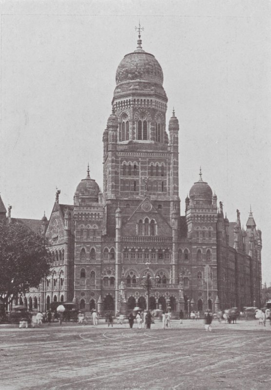 Bombaim / Mumbai: O Gabinete Municipal (fotografia a preto e branco) de Indian photographer
