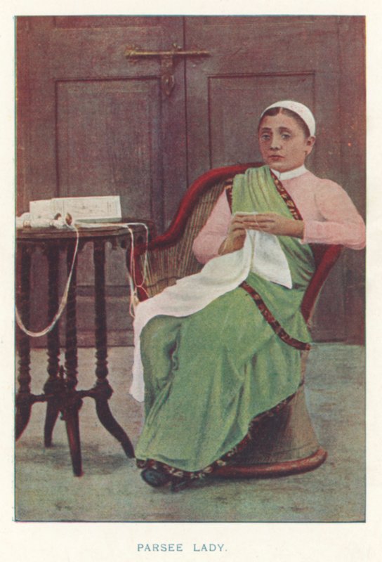 Nativos da Índia: Parsee Lady (foto colorida) de Indian photographer
