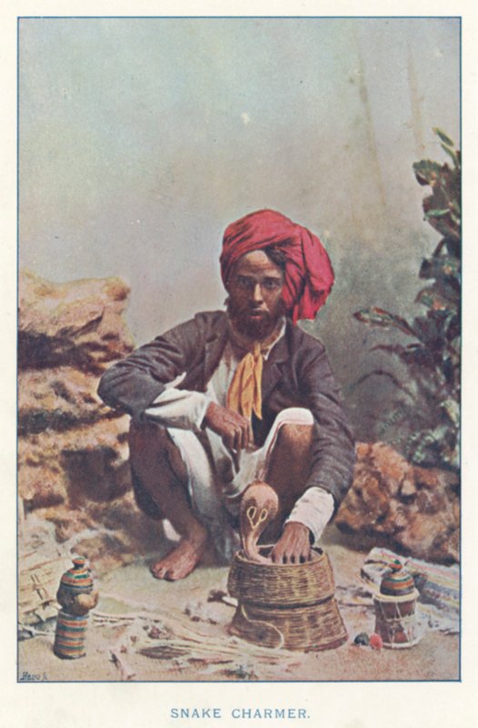 Nativos da Índia: Encantador de Serpentes (foto colorida) de Indian photographer