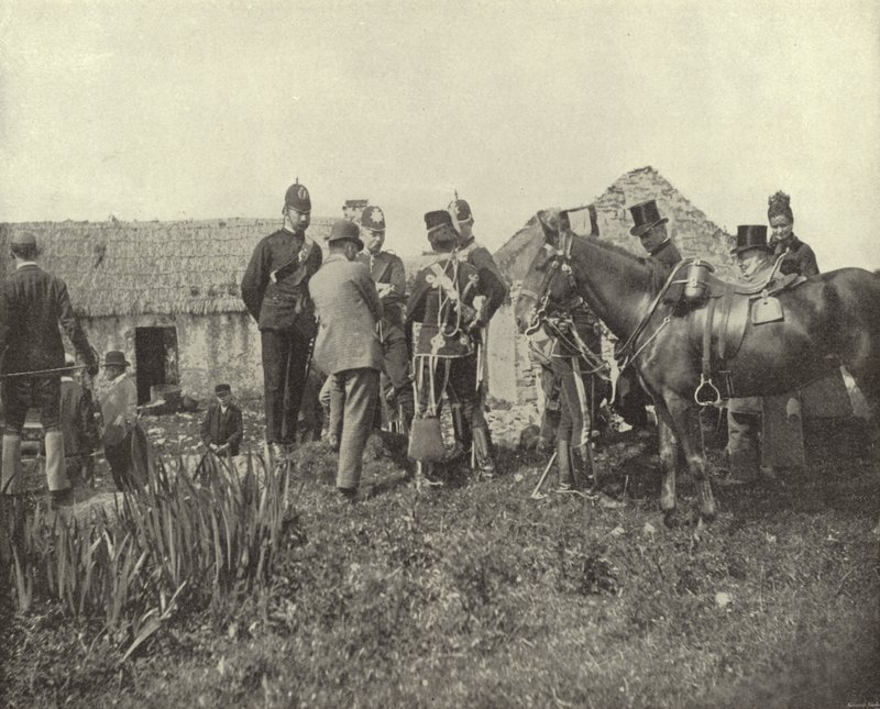 Eviction Scene, Vandeleur Estate, County Clare (foto a p/b) de Irish Photographer